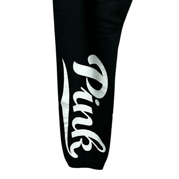 Victoria's Secret Black Joggers Sz M Sweatpants 26" Inseam Lounge Athletic Pant - Picture 4 of 6